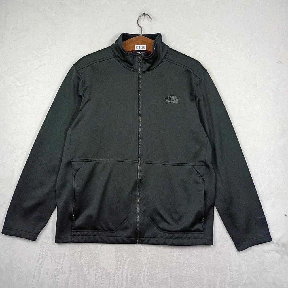The North Face Mens Windwall Softshell Jacket Black‎ Full Zip Mock Neck XL